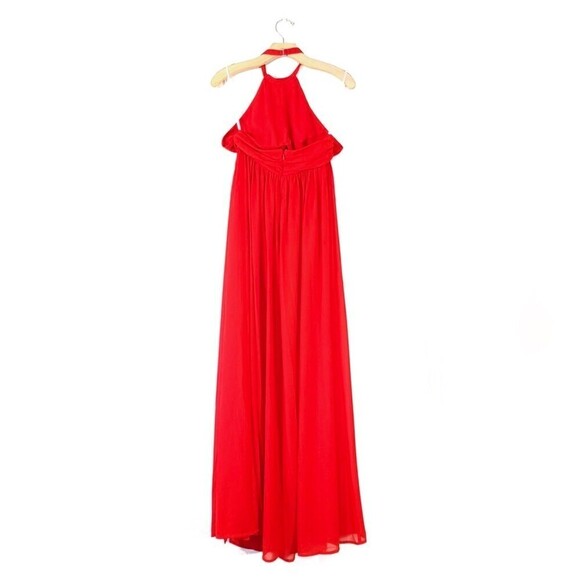 NWT Lovers and Friends Hazel Halter Neck Cutout Gown Maxi Dress Red Womens Small - Picture 8 of 11